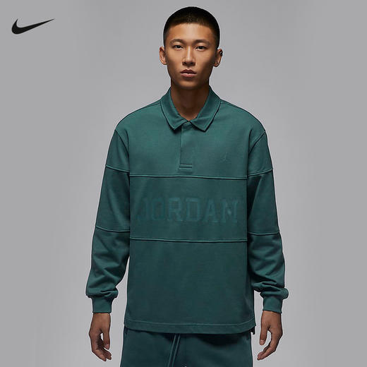 Nike/耐克Jordan长袖POLO衫男长袖橄榄球纯棉上衣翻领套头衫FV7262-366 商品图0