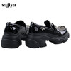 Safiya/索菲娅2024秋学院风漆皮圆头百搭粗跟厚底英伦星钻小皮鞋 SF43112073 商品缩略图7