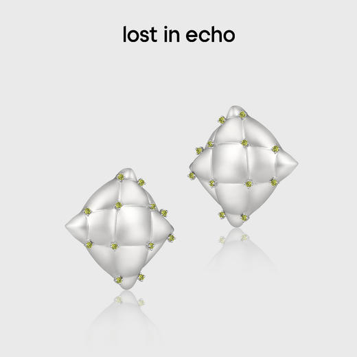 lost in echo2024秋季新款膨胀枕头银色夸张锆石大耳环耳钉女 商品图0