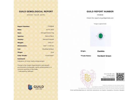 2.40ct 祖母绿吊坠戒指 商品图5
