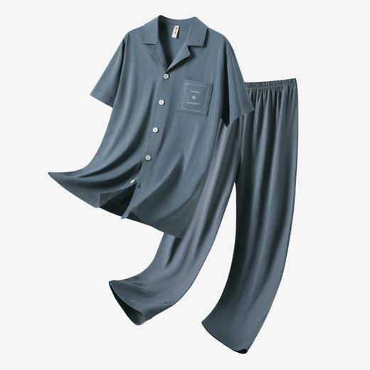 100%棉全棉纯色家居服套装纯棉长裤开衫 A-4387  芬腾 商品图5