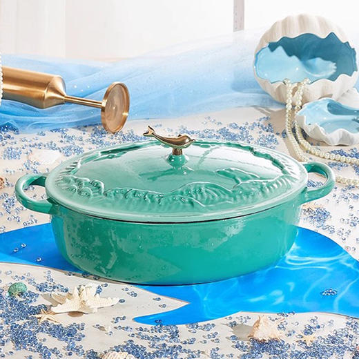 🎁乐美雅moltobella 珐琅鱼锅30cm-海豚之恋 商品图1