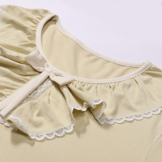 都市丽人睡衣会员精选长袖裙家居服AR牙签条锁目双面薄女士睡裙LHT6G8 商品图4