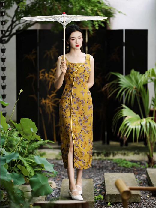 逸红颜明月优选#『薇风』古典优雅的香云纱吊带裙,安静了谁的时光 商品图1