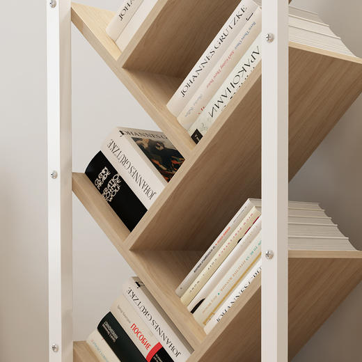 帅力书架 树形多层简易储物置物铁框书架子114cm八层原色SL8117S 100000543194 商品图3