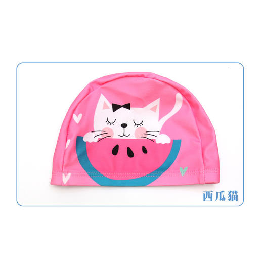 【带质检报告！经久耐用 超弹不勒头】8岁以上儿童泳帽 中大童布泳帽 可爱卡通男女童 新款时尚印花泳帽-QQ 商品图7