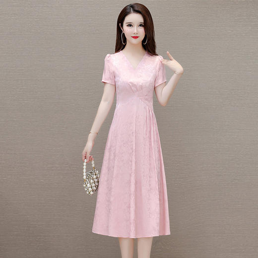 印花中长款通勤修身时尚连衣裙显瘦优雅QYM-OMS-CA4346-L 商品图1