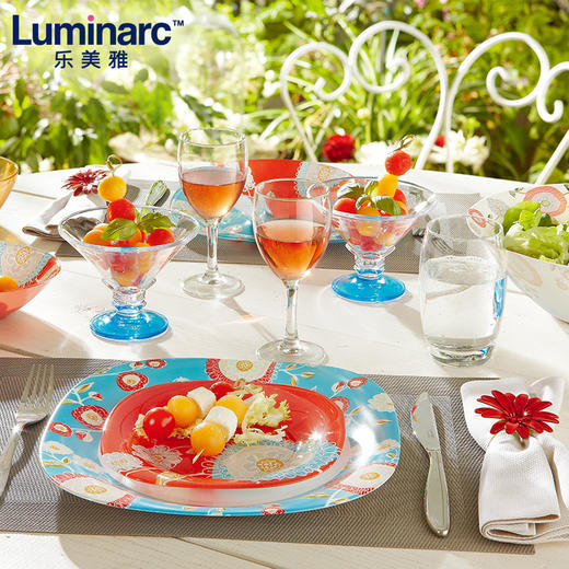 🎁乐美雅蓝色花漾餐具12件套（晚餐盘2个+汤盘2个+小餐碗4个+小勺4个） 商品图0