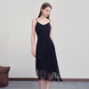 简约高级感肌理流光流苏吊带裙女早春V领宴会裙连衣裙V3042331 商品缩略图0