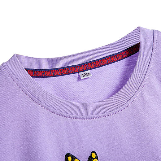 CHCH祈祈女童刺绣纯棉纯色T恤CN1G4B002 商品图3