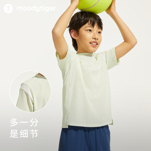moodytiger儿童T恤24年夏新款拼接透气短袖Air supply空气衣【DR】 商品图2