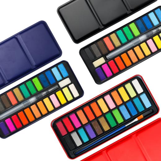 【超好用❗️水彩颜料画笔套装】让你爱上画画，便携式固体铁盒美术用品手绘儿童绘画画颜料粉六一儿童节开学季礼物新年礼盒年货礼盒 商品图2