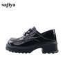 Safiya/索菲娅2024秋英伦风粗跟厚底钻扣两穿系带百搭JK小皮鞋 SF43112128 商品缩略图4