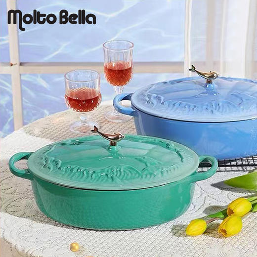🎁乐美雅moltobella 珐琅鱼锅30cm-海豚之恋 商品图0