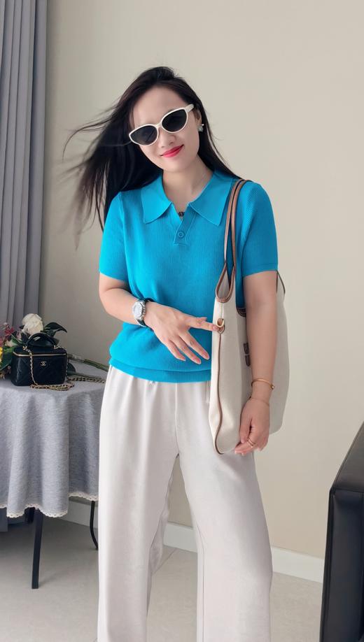 爱琴海蓝色💎显白到发光POLO领亚麻衫 商品图8