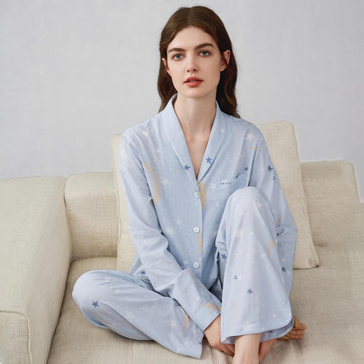 【家居服专场】嫚熙春夏孕妇睡衣出游鸭牛油果纱罗家居服月子服 商品图3