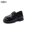 Safiya/索菲娅2024秋英伦风粗跟厚底钻扣两穿系带百搭JK小皮鞋 SF43112128 商品缩略图0