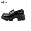 Safiya/索菲娅2024秋学院风漆皮圆头百搭粗跟厚底英伦星钻小皮鞋 SF43112073 商品缩略图2
