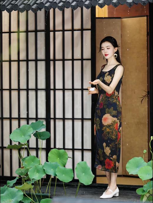 逸红颜明月优选#『薇风』古典优雅的香云纱吊带裙,安静了谁的时光 商品图6