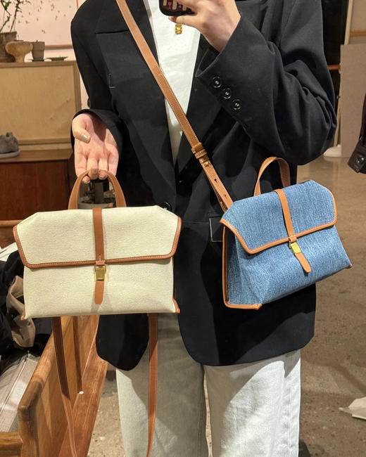 THS 7.27-无 song家 山下有松帆布复古单肩包 2色 CQ1342 商品图1