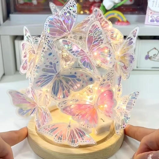 【手工diy炫彩蝴蝶】蝴蝶氛围小夜灯 创意闺蜜材料 情侣纪念日生日礼物 七夕情人节礼物 商品图4