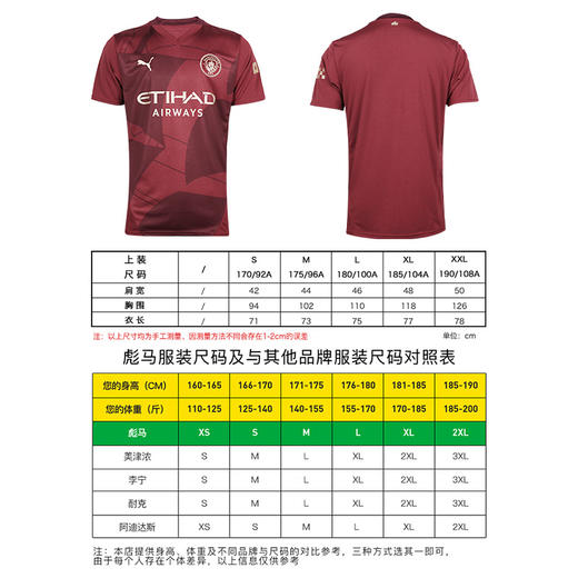 小李子PUMA彪马24/25赛季曼城第二客场球迷版球衣短袖成人男775201 03 商品图3