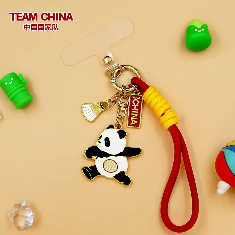 熊猫运动造型钥匙扣羽毛球
