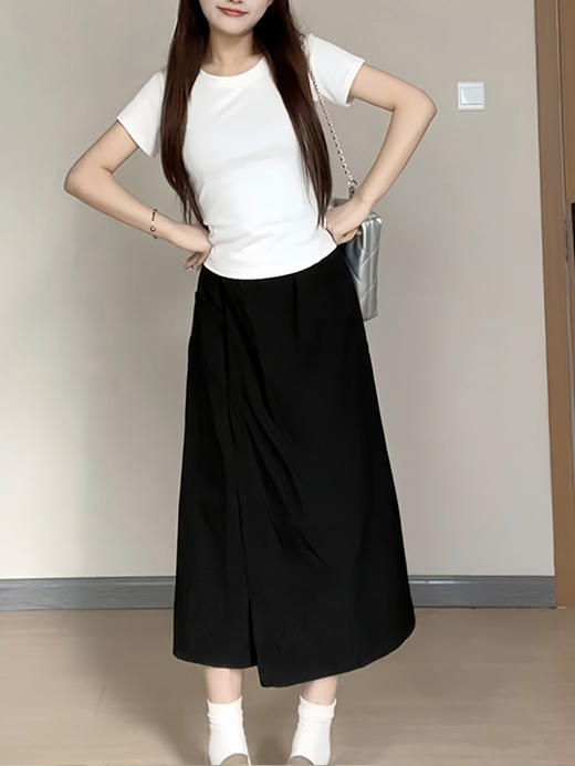 【高腰显瘦！山本裤裙】高腰百搭显瘦山本裤裙夏季休闲阔腿裤八分裤肌理感工装裤裙，肌理感工装裤裙，优雅自信。ry 商品图4