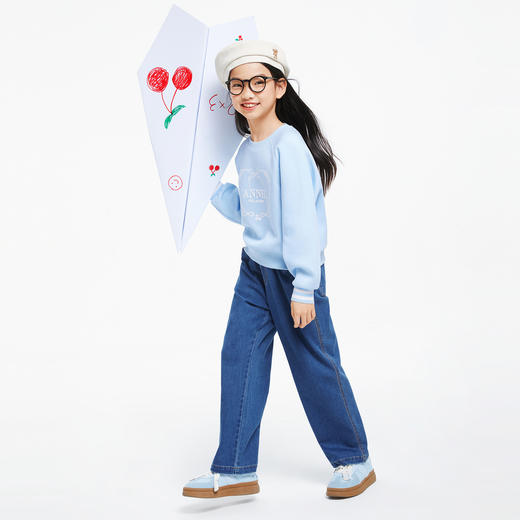 女童甜趣绣花卫衣圆领长袖新款安奈儿童装实体店同款AG431607 商品图6