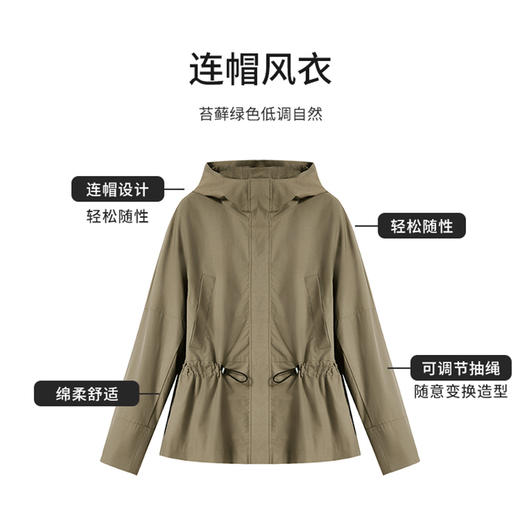 【商场同款】CNG5872 “随性短风衣” 两色可选 好搭配不压个 连帽设计减龄耐看 连帽短风衣 商品图3