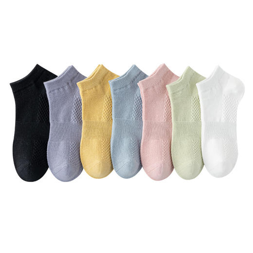 【超值10双装！艾草抗菌女袜】袜子女网眼棉袜春夏艾草精油养生抗菌防臭女袜船袜蜂窝缓震短袜女，轻柔，仿佛踩在云朵上 享受织物带来的安心感。ry 商品图4