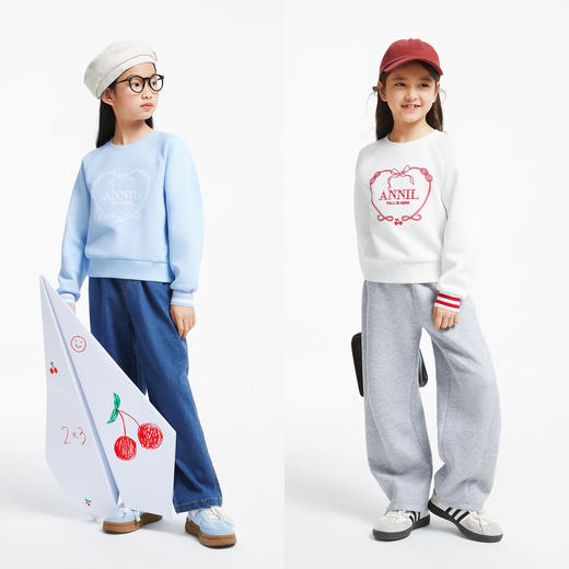 女童甜趣绣花卫衣圆领长袖新款安奈儿童装实体店同款AG431607 商品图3