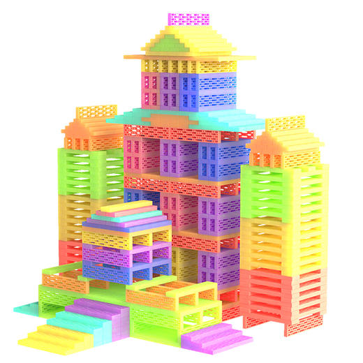 【可高温水洗的阿基米德积木】MuseZoo灵感乐园智慧构建积木100P 重力和平衡 想搭多高搭多高 挑针更多可能性 商品图5