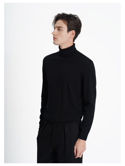 callisto黑色绵羊毛长袖毛衣 商品图3