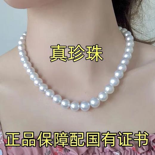 【七夕特惠❗️天然珍珠项链】赠礼盒+证书，轻奢气质满满，那个小女人看了不心动，买它就对了，白珍珠项链送妈妈婆婆情人节L手工饰品新年礼盒年货礼盒 商品图2