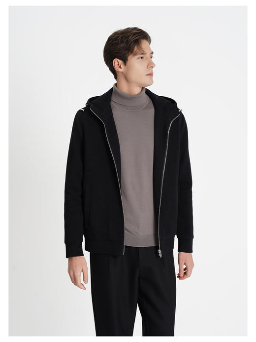 callisto乐行系列黑色棉混纺外套 商品图3