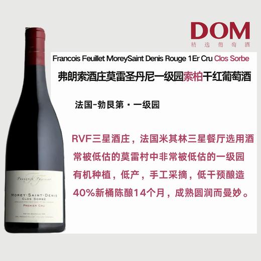 弗朗索酒庄莫雷圣丹尼一级园索柏干红葡萄酒 Francois Feuillet Morey Saint Denis Rouge 1Er Cru Clos Sorbe 商品图0
