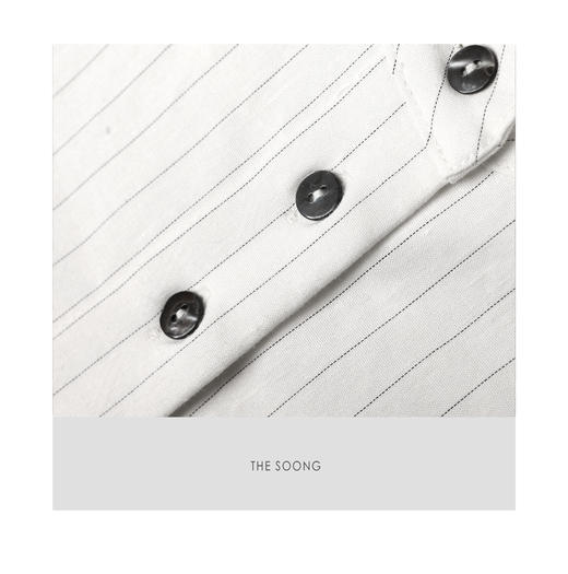THESOONG |"普罗旺斯”100甄选棉麻混纺经典色织条纹衬衫外套HBCS3637 商品图2