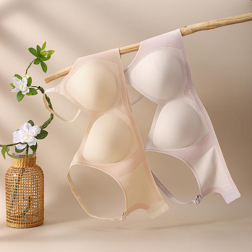 芬腾内衣女上托防下垂聚拢文胸性感薄款光面舒适无钢圈收副乳胸罩 商品图0