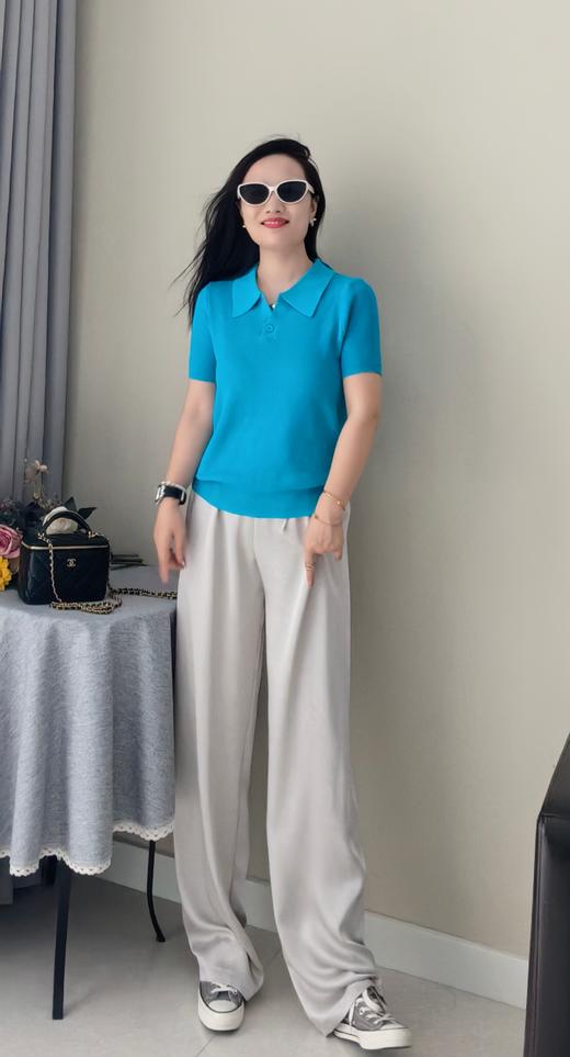 爱琴海蓝色💎显白到发光POLO领亚麻衫 商品图5