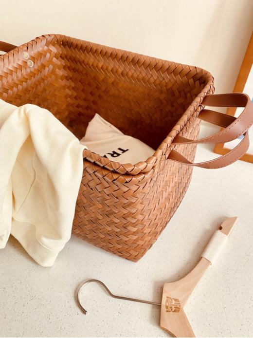 🎐【纯手工仿藤编】出欧美大容量复古编织收纳篮2个装 S5665 商品图1