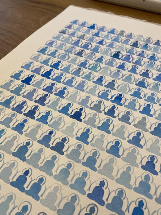 千fo系列限量艺术版画  艺术家柯曼经典画作 收藏证书+艺术家签名 +千佛图临摹套件  授权花花艺术客DU家代理 限定收藏级版画 版数售完即止 版数售完不再宣发 花花艺术客厅赠予供fo定制设计款香插 商品图6