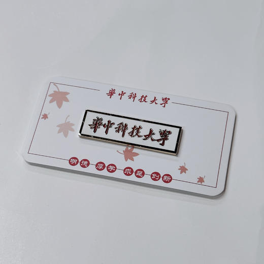 复古大红校徽徽章（白底）（椭圆）（大红） 商品图0