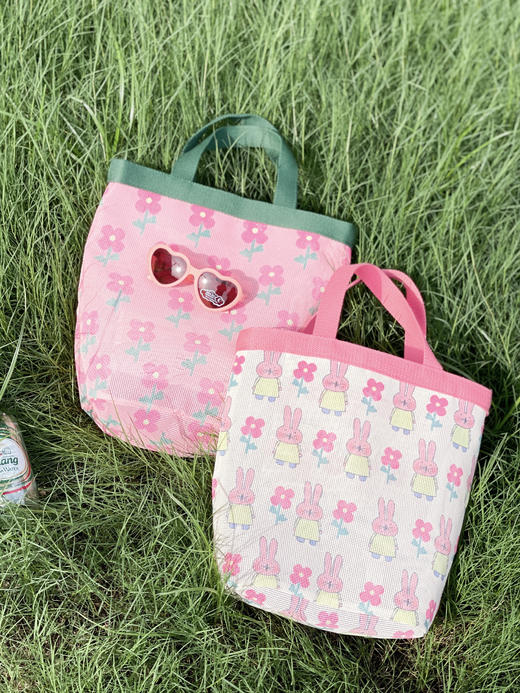 【预售7天】NDHT夏日浪漫网眼包 | 加厚沙滩网材质+立体边骨锁边设计、桶状超大容量、可当遛娃包/野餐包/沙滩包/通勤包 商品图4