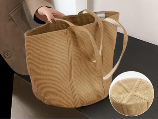 🛒🛒🛒【KAWATANI日系编织托特包】🌸1、纯天然草本纤维编织，柔软顺滑🌻,自带自然质朴的编织纹理~ 商品图3