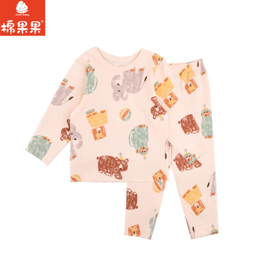 棉果果秋季新品内衣有机棉纱5A抗菌莫代尔80-130码女童男童套头套装M301302424526 商品图1