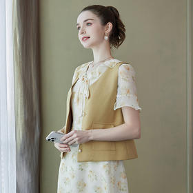 奢姿大码女装2024年夏季新款气质V领马夹胖妹妹时尚百搭时尚外套9942991275B