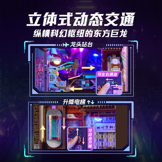 同趣 赛博山海城感应书立 生日礼物 商品图2