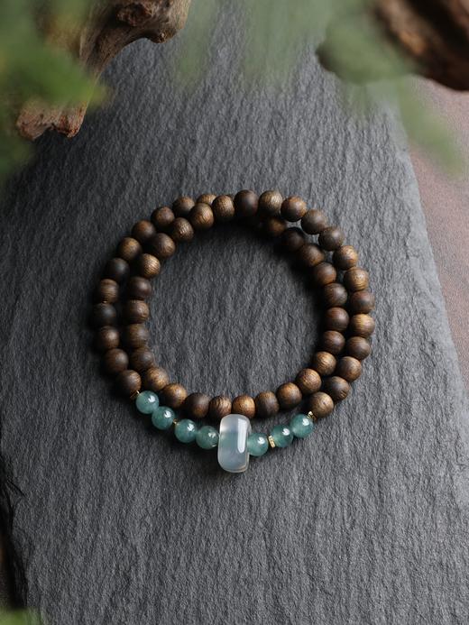 0.6翡翠双圈手链天然沉香创意首饰 商品图1