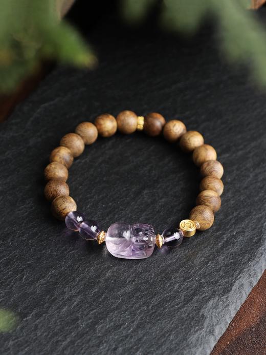 0.9奇楠紫水晶手串天然沉香创意首饰 商品图1